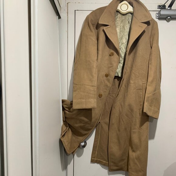 THE UNITED WOOLEN COMPANY VINTAGE TRENCH COATS SIZE L/XL - Picture 7 of 15